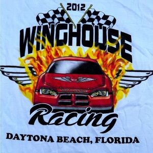 Wing house Winghouse racing t shirt 2012 Daytona Floridamens 2Xl white red car